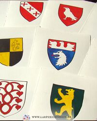 Wappen für Tanz der Ritter und Turney vom Einhorn -  A6 - Aquarell und Tusche auf Büttenpapier - Wappen malen lassen