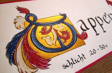 Mittelalterliche Initiale W - Aquarell auf Büttenpapier - Initiale malen lassen